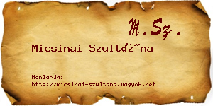 Micsinai Szultána névjegykártya
